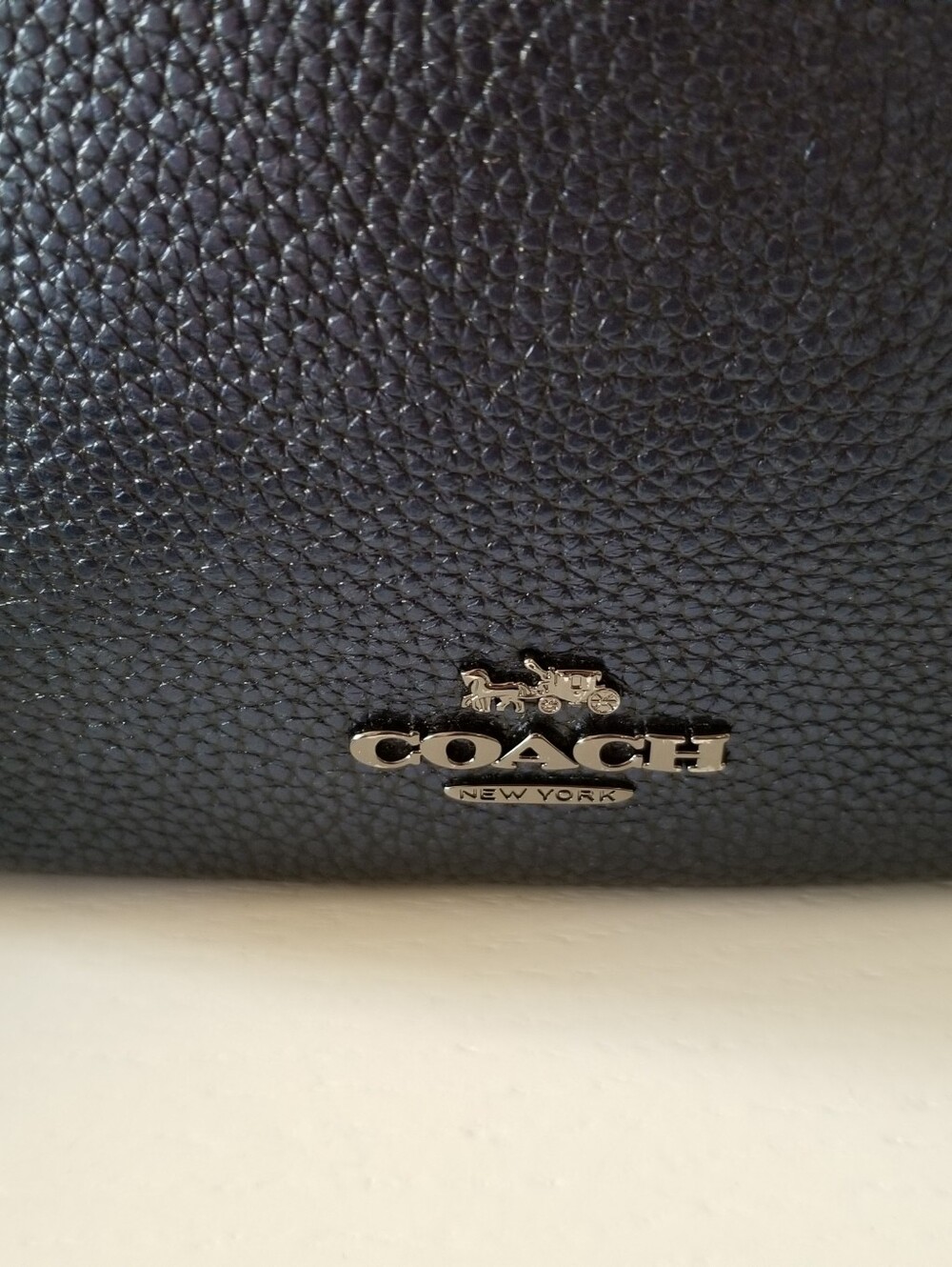 Coach Metallic Blue Camera Bag Pebbled Leather - Picture 5 of 15
